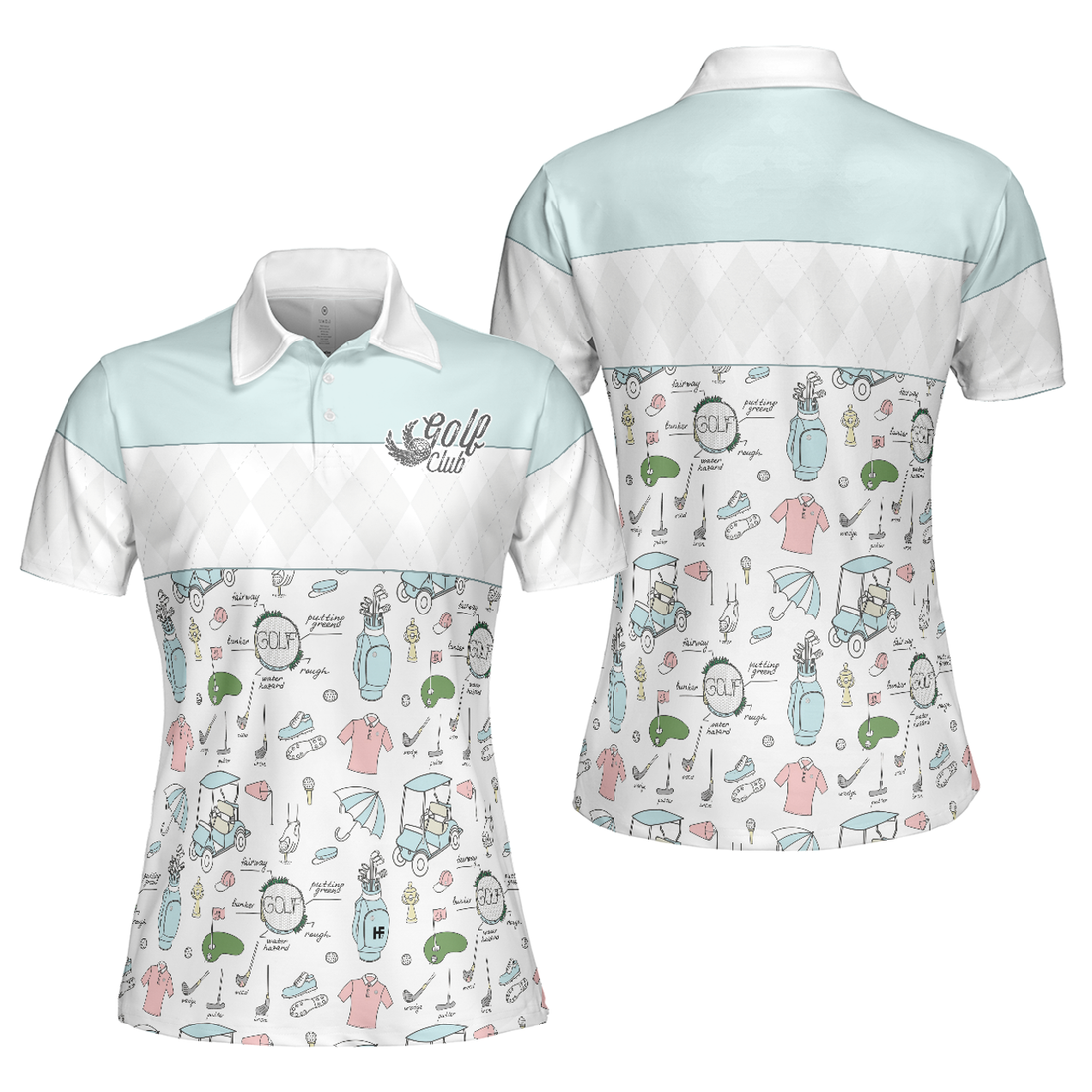 Golf Life In Short Sleeve For Ladies With Golf And Argyle Women's Polo Shirts S-5XL