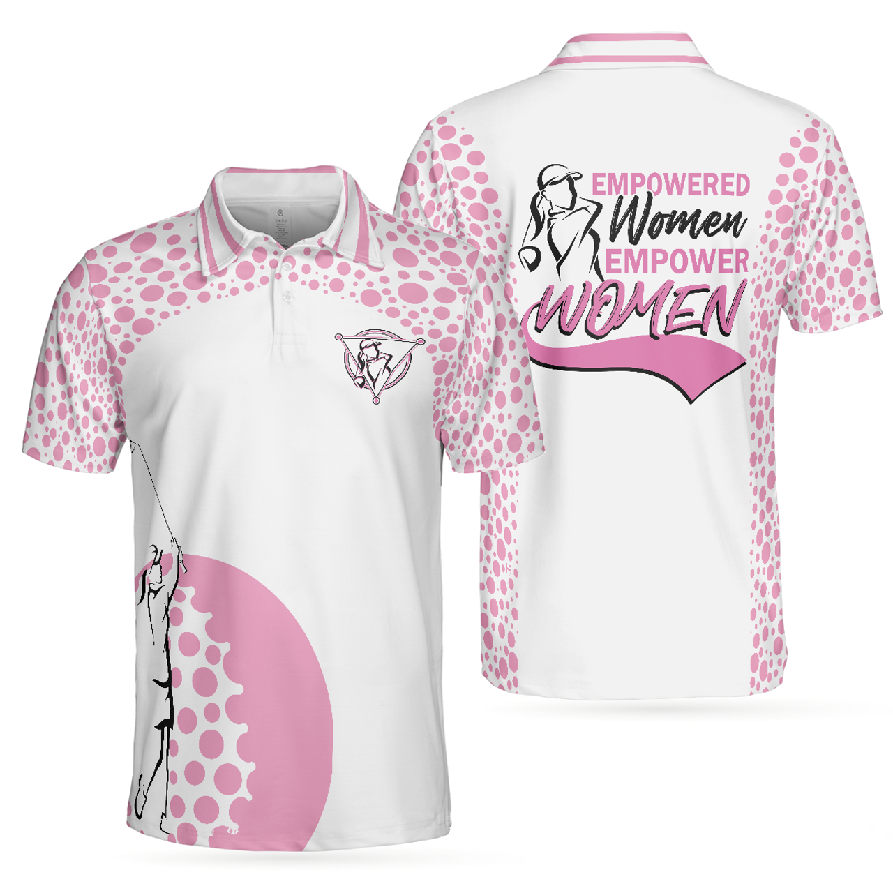 Empowered Women Empower Golf Pink Short Sleeve Polo Men's Polo Shirt S-5XL