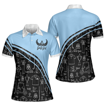 Golf Girl In Seamless Pattern Cool Golf Shirt For Ladies Women's Polo Shirts S-5XL