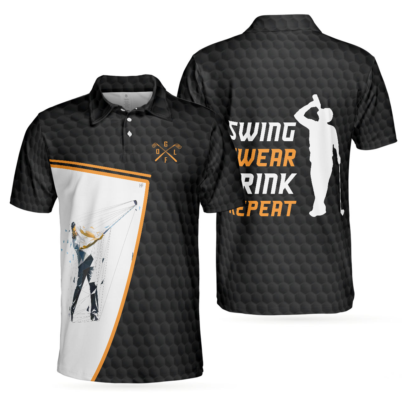 Funny Golf Polo Shirt Beer Drinking Design Perfect Gift Men's Polo Shirt S-5XL