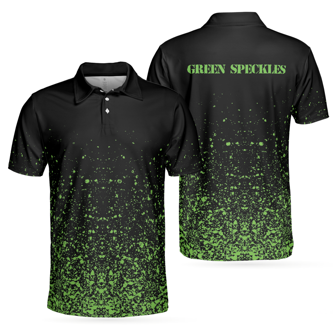 Green Speckles All Over Print Unique Golf Shirt Cool Gift Men's Polo Shirt
