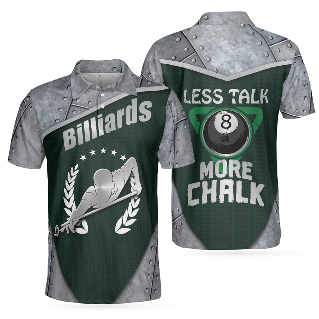 Cool Billiards Steel Pattern Shirt Birthday Gift for Men Men's Polo Shirt S-5XL
