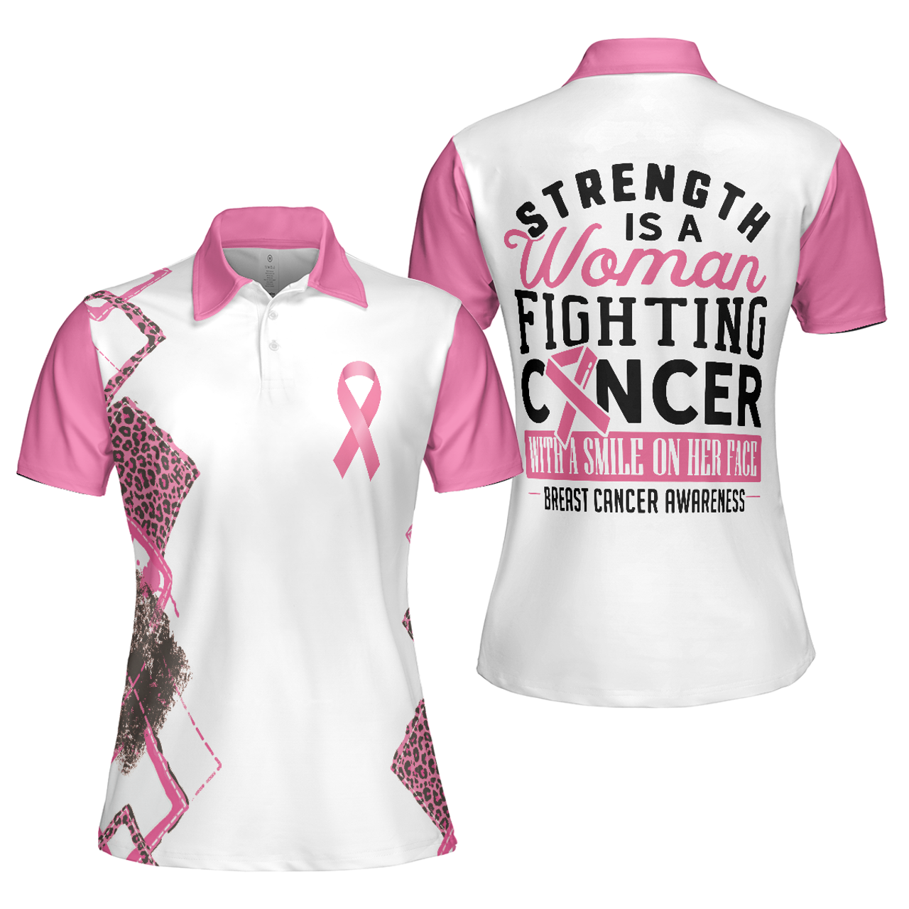 Customized Cancer Women Polo Shirt Strength Is A Woman Women's Polo Shirts S-5XL
