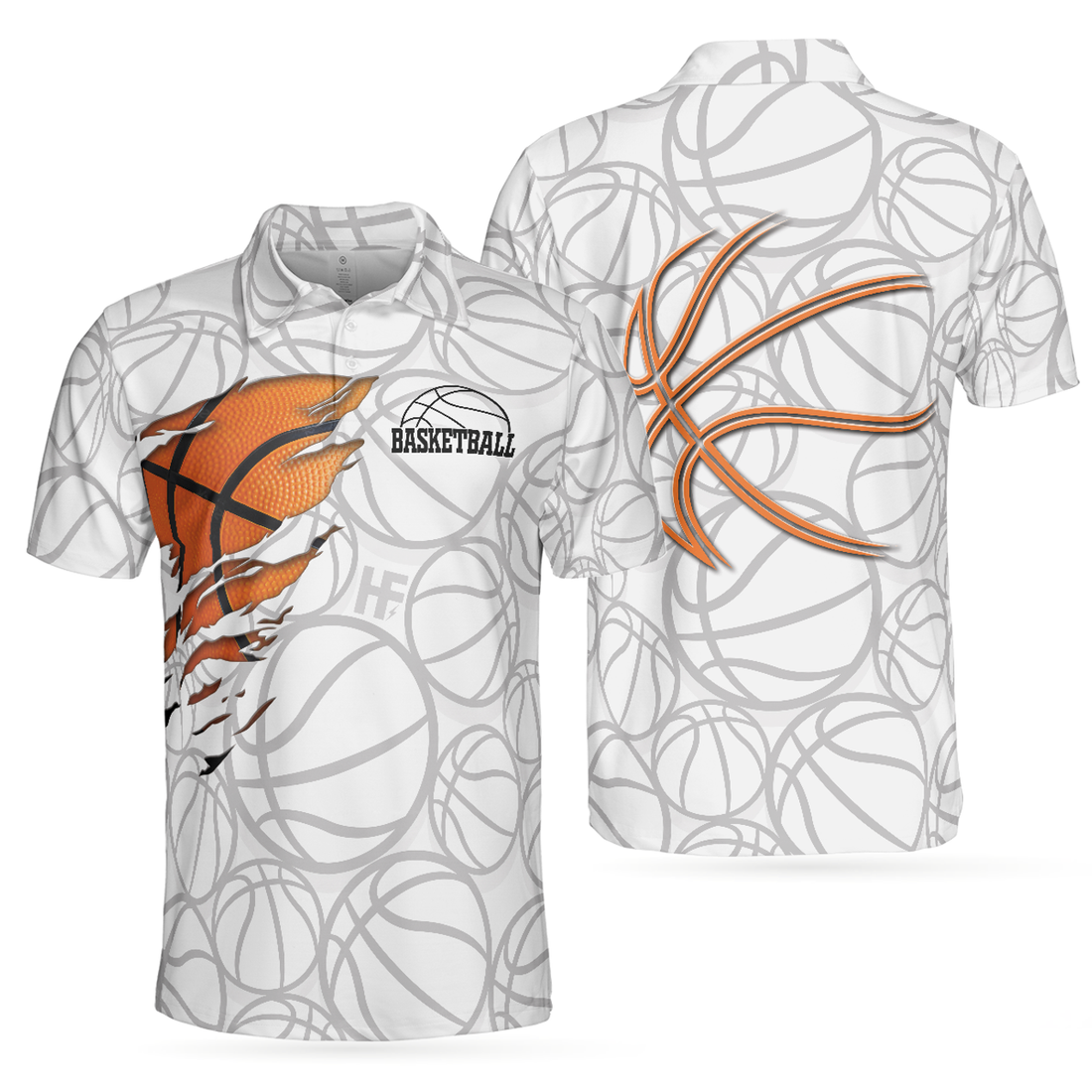 Basketball Player Shirt White Pattern Gift for Lovers Men's Polo Shirt S-5XL