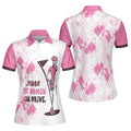 Mrs Bones Pink Argyle Golf Shirt Women Can Drive Women Polo Shirt S-5XL