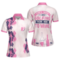 Golfing From Nine To Wine Pink Best Gift For Golfers Women's Polo Shirts S-5XL