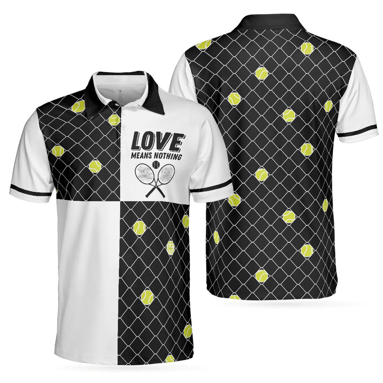 Love Means Nothing Tennis Polo Gift Tennis Ball Fence Men's Polo Shirt S-5XL