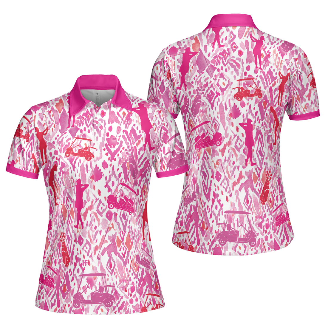 Seamless Pink Golfer Shirt Unique Gift Women Polo Shirt S-5XL