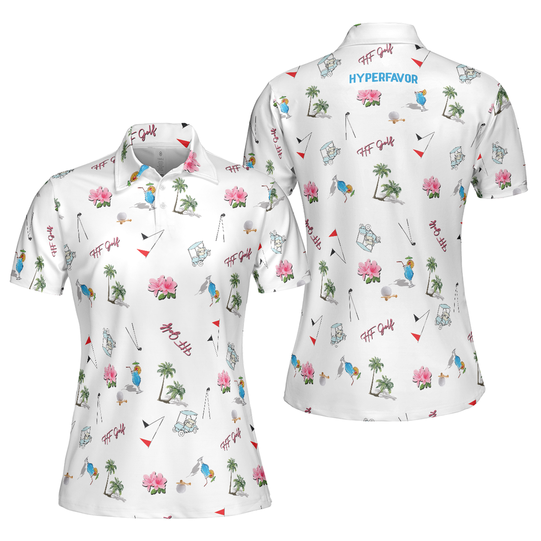 Summer Vibe Golf with Design Gift Idea for Female Golfers Women's Polo Shirts S-5XL