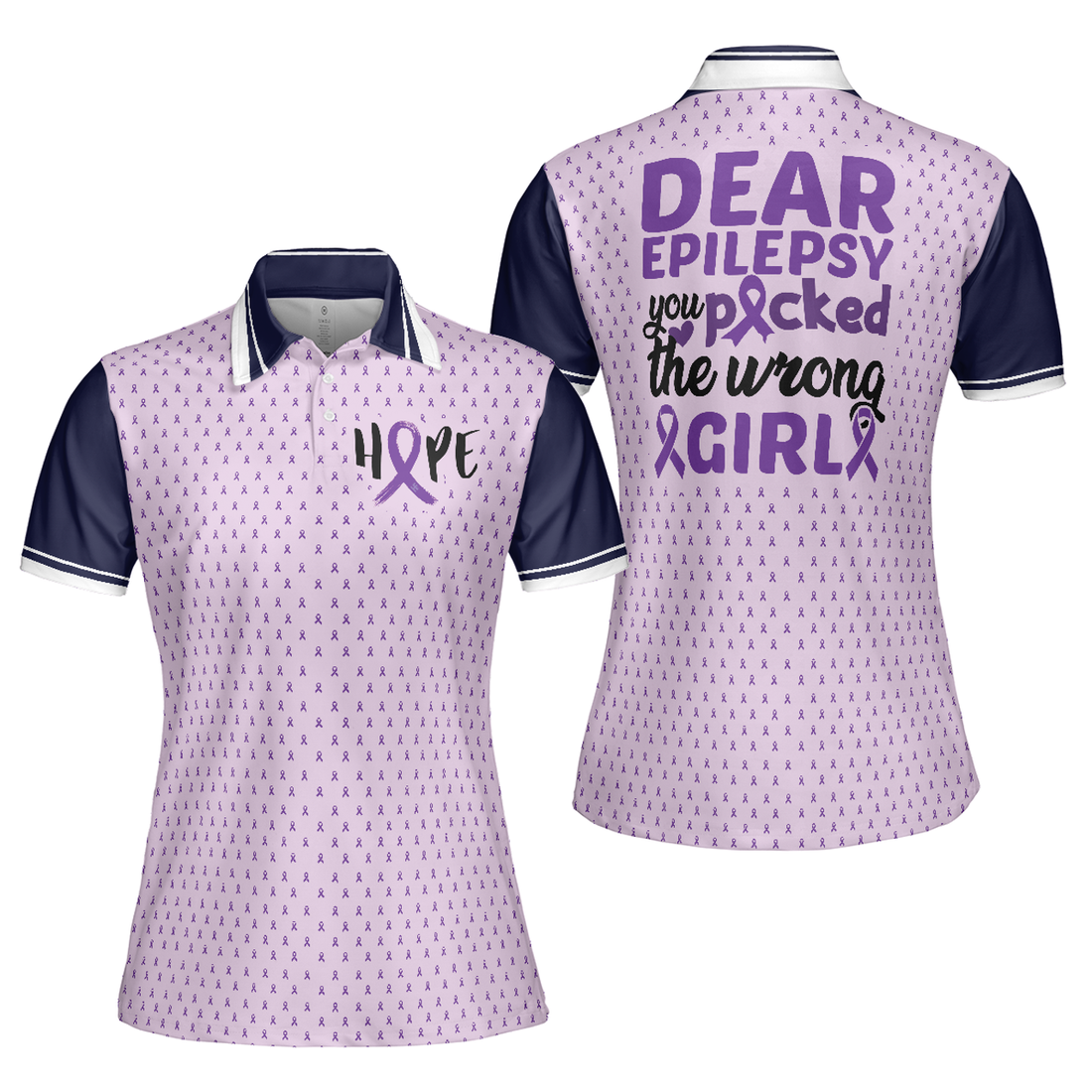 Epilepsy Awareness Cool Gift You Picked The Wrong Girl Women's Polo Shirts S-5XL