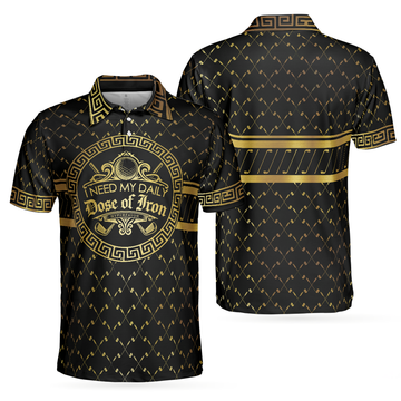 Luxury Greek Golf Shirt Black Daily Dose Men's Polo Shirt S-5XL