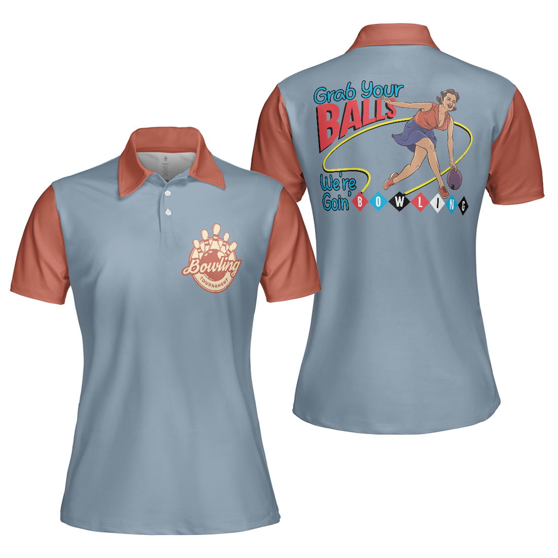 Best Bowling Grab Your Balls We Are Shirt Gift for Ladies Women's Polo Shirts S-5XL
