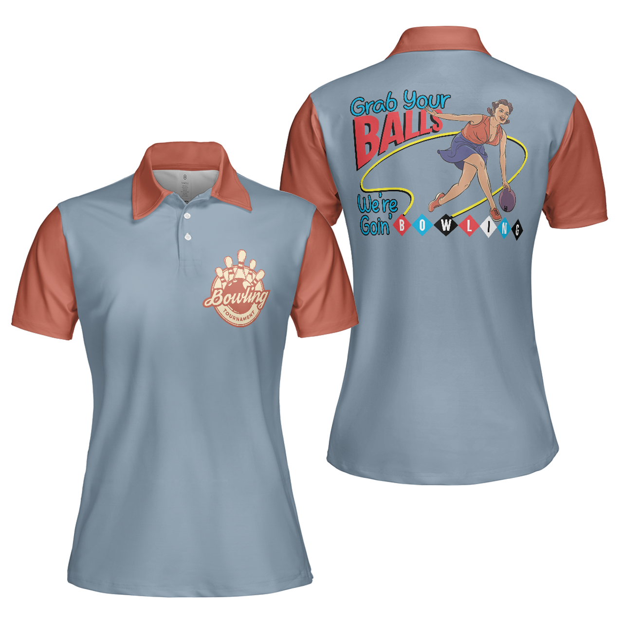 Best Bowling Grab Your Balls We Are Shirt Gift for Ladies Women's Polo Shirts S-5XL