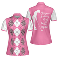 White and Pink Argyle Golf Are Staring at My Putt Again Women's Polo Shirts S-5XL