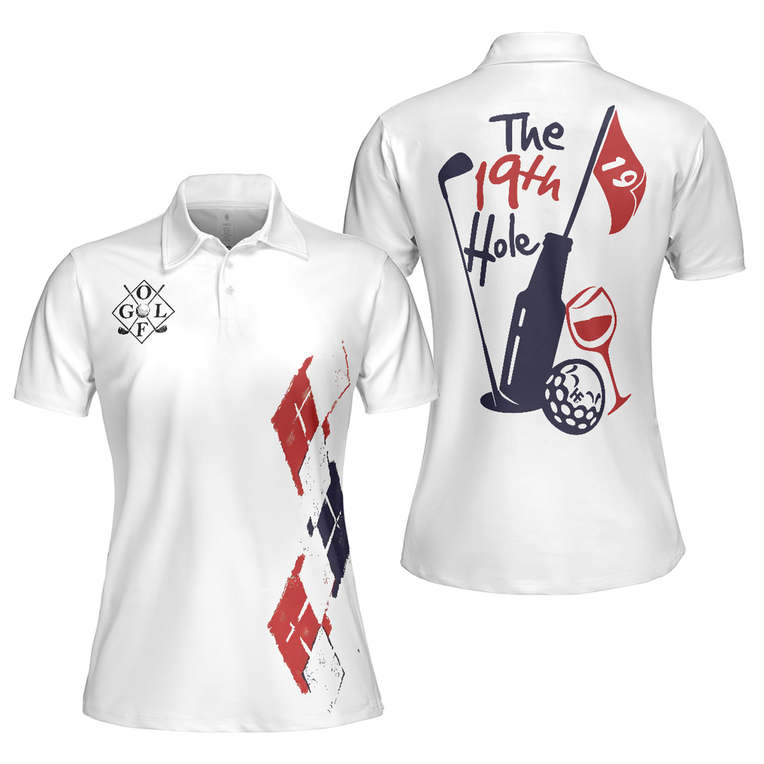 The 19th Hole Golf Shirt Perfect Gift Women Polo Shirt S-5XL