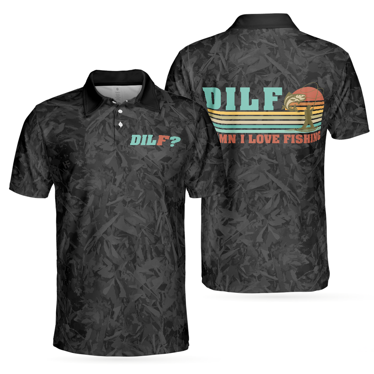 DILF Damn I Love Fishing Short Sleeve Fishing Shirt Best Gift Men's Polo Shirt