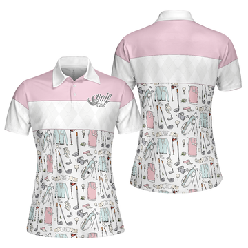 Golf Life In Pink Short Sleeve Polo Shirt For Ladies Women's Polo Shirts S-5XL