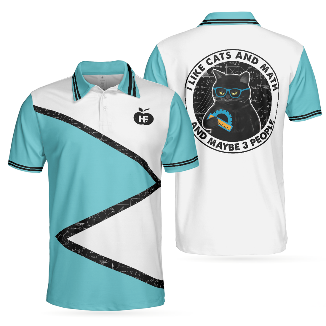 Cats And Math I Like Cats And Math And Maybe 3 People Men's Polo Shirt S-5XL