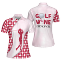 Pink Pattern Golf And Wine Kind Of Girl Short Sleeve Shirt Women's Polo Shirts S-5XL