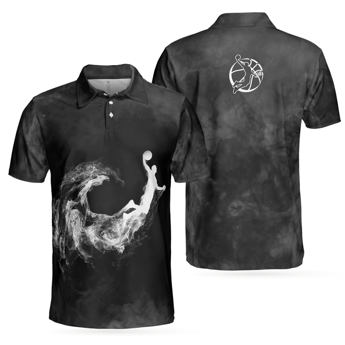 Smoke Basketball Dunk Player Gift for Basketball Lovers Men's Polo Shirt S-5XL