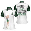 Don't Play Too Much Golf Green Plaid Pattern Women Polo Shirt S-5XL