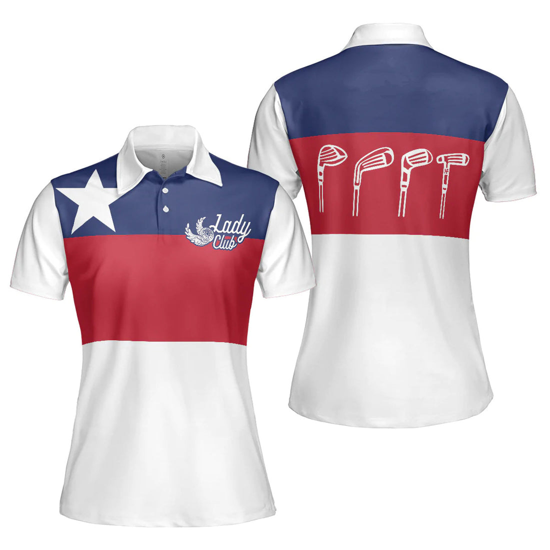 Texas Flag Golf for Ladies Gift for Female Golfers Women's Polo Shirts S-5XL