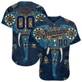 Custom Navy Old Gold Elephant Baseball Jersey S-5XL