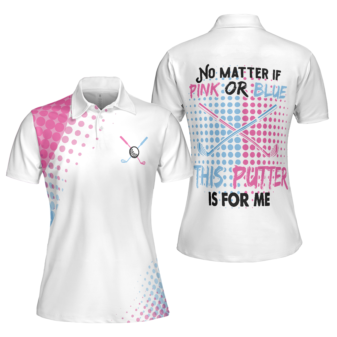 Golf Short Sleeve Putter For Me Pink Women's Polo Shirts S-5XL