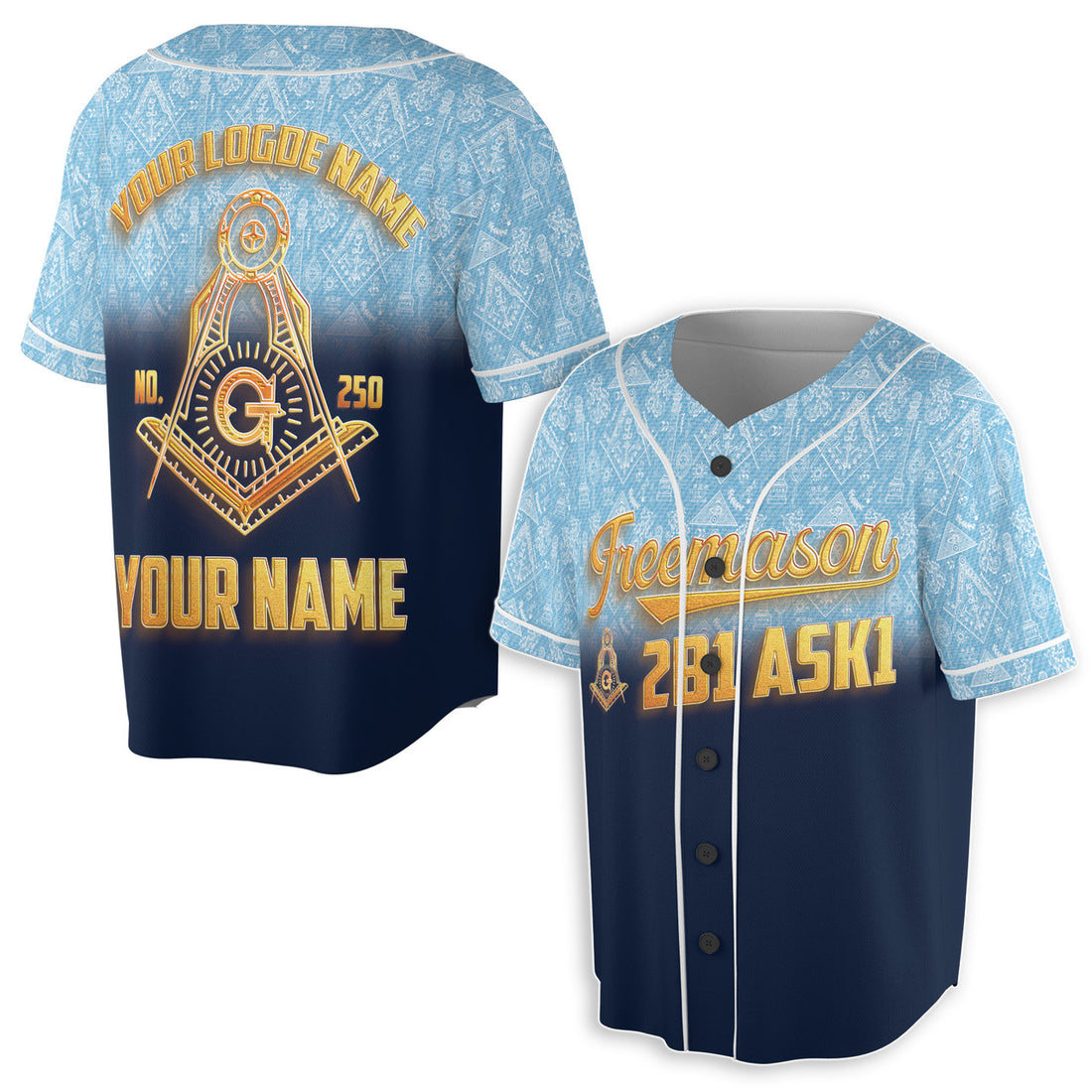 Customized Freemason 2B1 ASK1 Baseball Jersey S-5XL