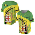 Custom Name Jamaica Flag Coat Of Arms Of Jamaica Patriotic Baseball Jersey S-5XL
