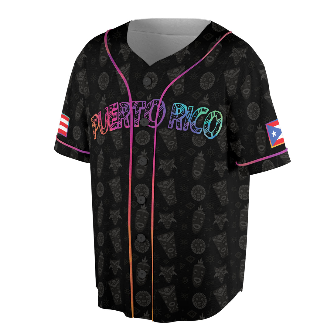 Customize Name Puerto Rico Puerto Rican Colorful Frog Flag Baseball Jersey S-5XL