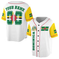 Personalized Name Number Dominica Flag Coat of Arms Patriotic Baseball Jersey S-5XL