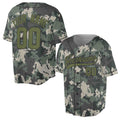 Customize Name Team Name Number Camouflage Olive-Black Baseball Jersey S-5XL