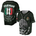Custom Name Coat of Arms Of Mexico Flag Military Pattern Baseball Jersey S-5XL