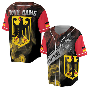 Custom Name Coat Of Arms Of Germany Patriotic Germany Flag Baseball Jersey S-5XL