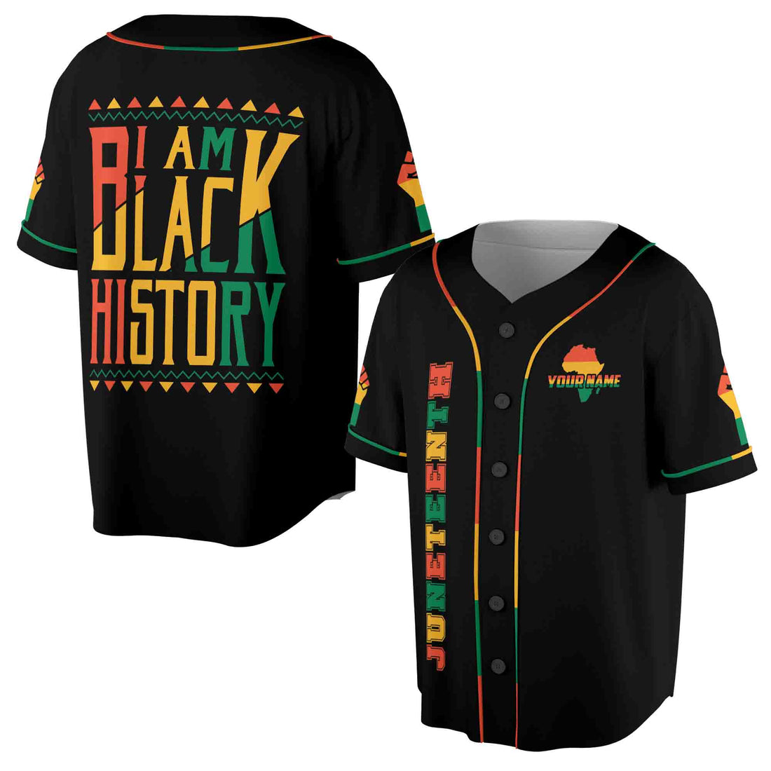 Customize Name Black Pride Juneteenth Black Power American Baseball Jersey Shirt S-5XL