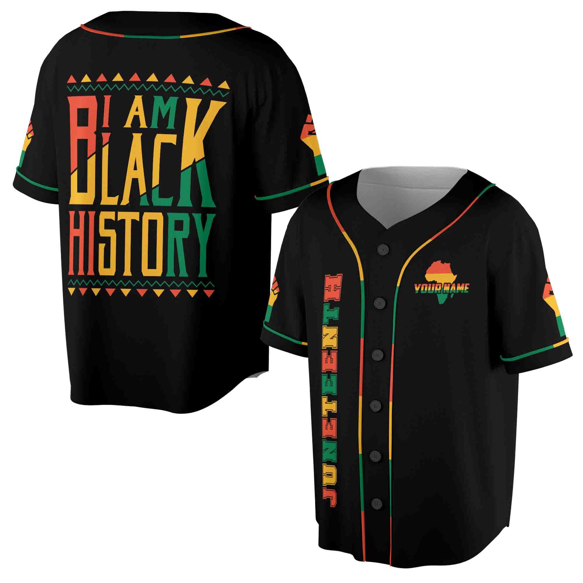 Customize Name Black Pride Juneteenth Black Power American Baseball Jersey Shirt S-5XL