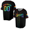 Customize Name Number Rainbow Pride LGBT Team Unisex Baseball Jersey S-5XL