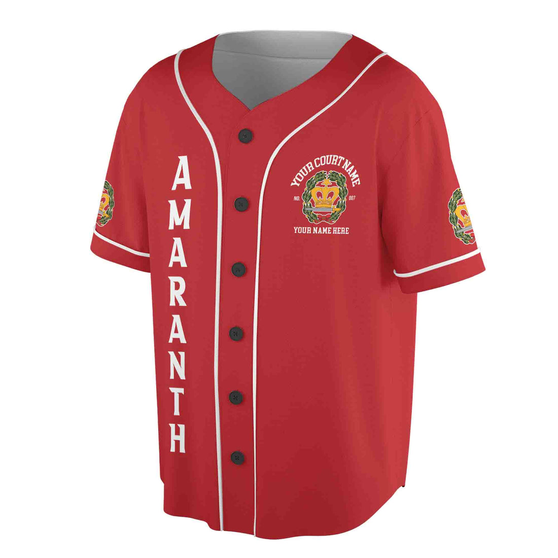 Custom Name Court Order of the Amaranth Emblem OES Unisex Baseball Jersey S-5XL