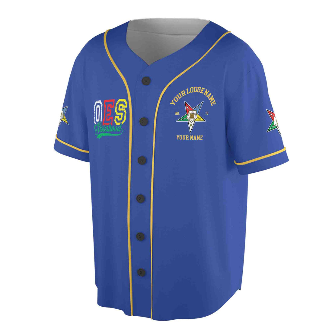 Custom Name Chapter Name OES Sisters In Service Unisex Baseball Jersey S-5XL