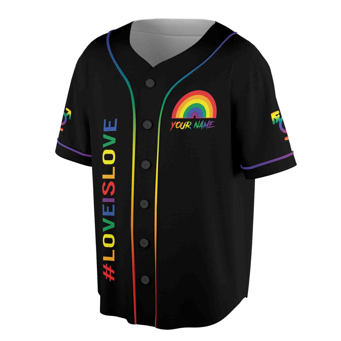 Customize Name Rainbow Hand Pride Month LGBT Team Unisex Baseball Jersey S-5XL