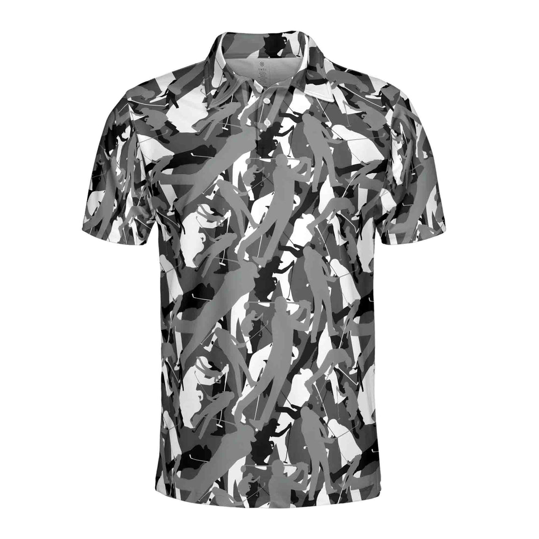 Funny Man Playing Golf Pattern Men's Polo Shirt S-5XL