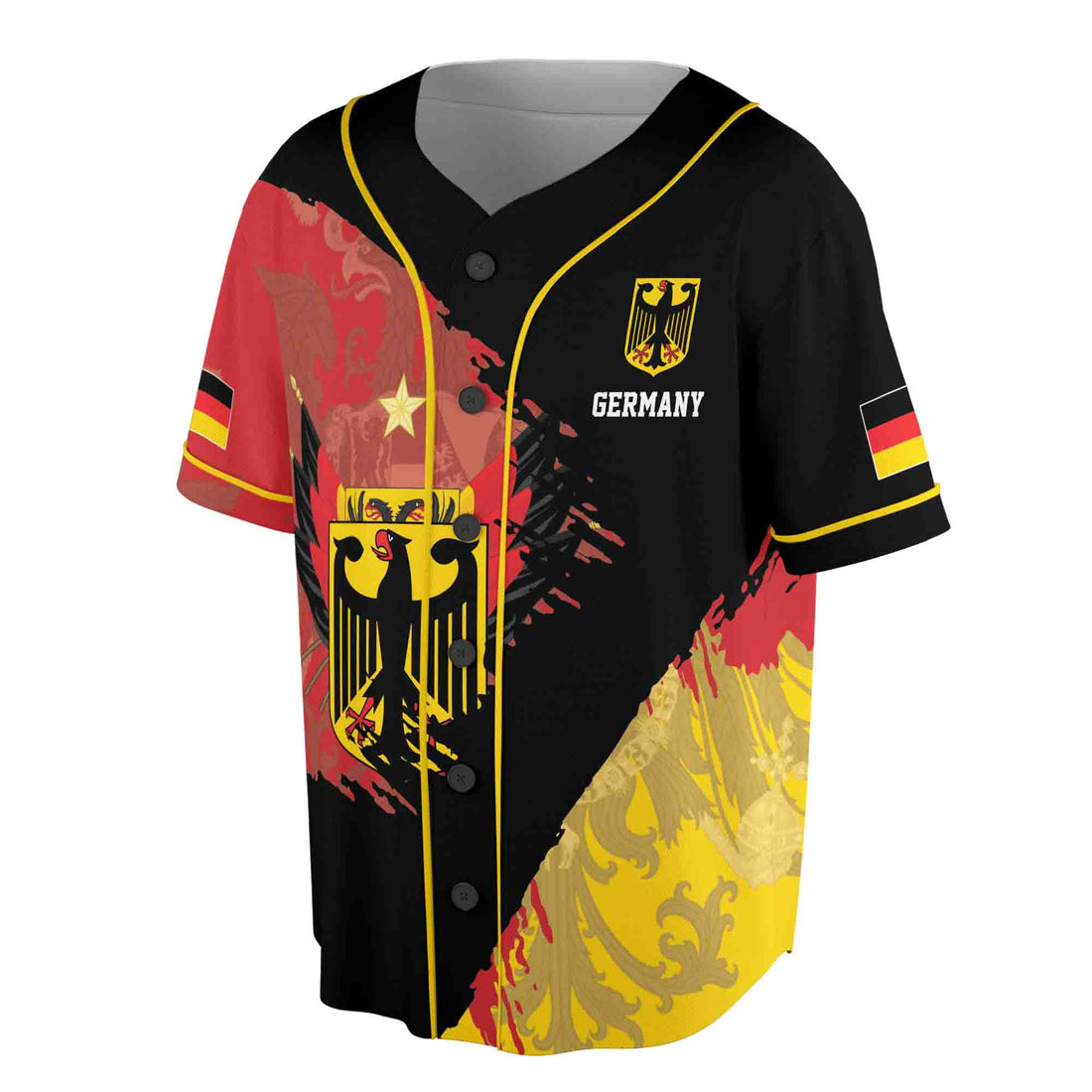 Custom Name Coat Of Arms Of Germany Patriotic German Eagle Baseball Jersey S-5XL