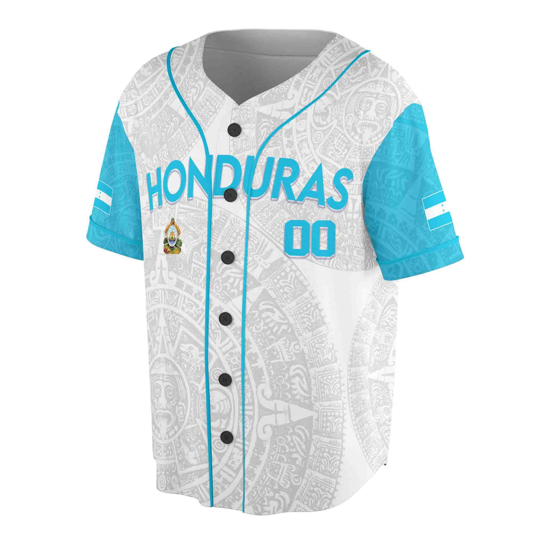Personalized Honduras Flag Coat of Arms Symbol Aztec Tribal Art Baseball Jersey S-5XL
