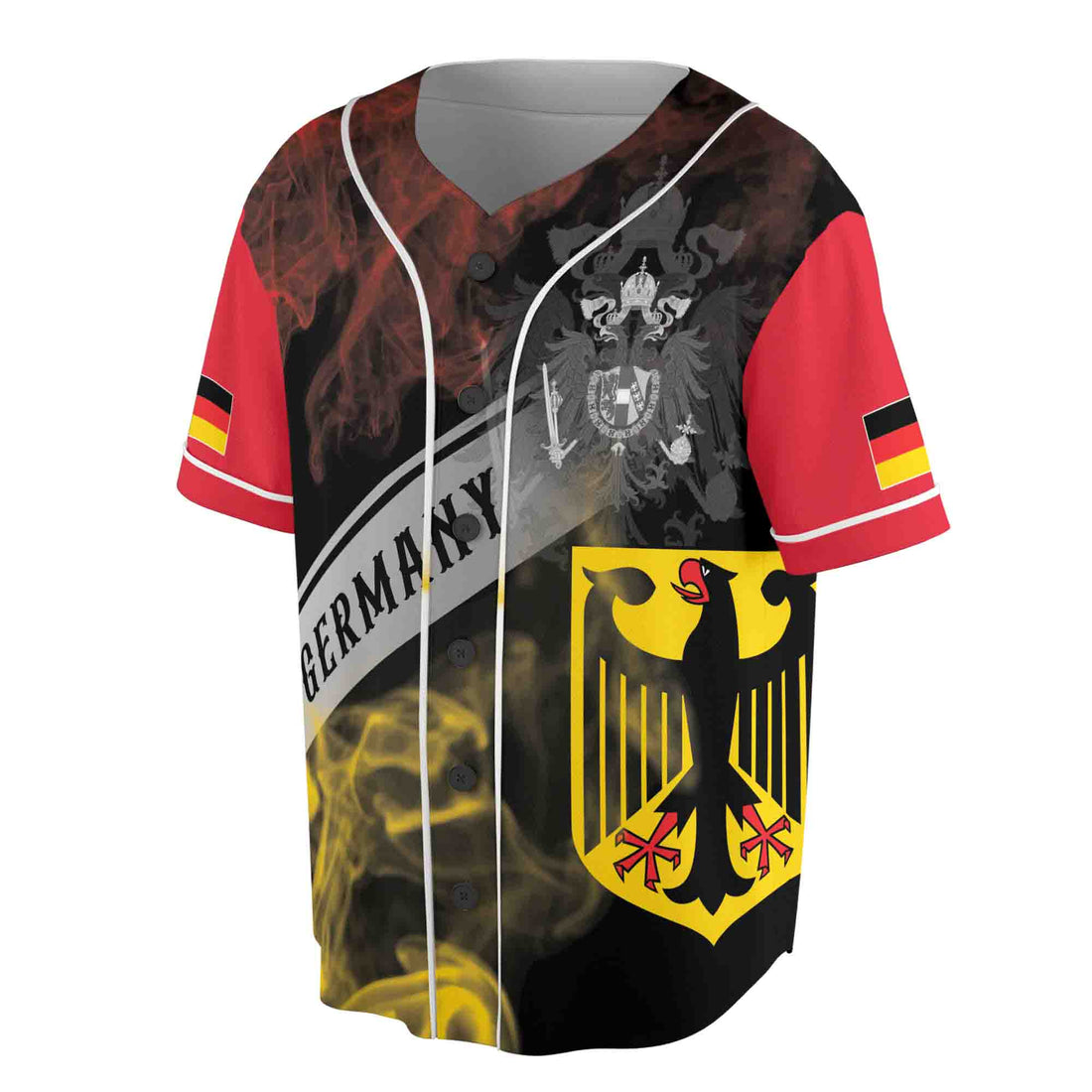 Custom Name Coat Of Arms Of Germany Patriotic Germany Flag Baseball Jersey S-5XL