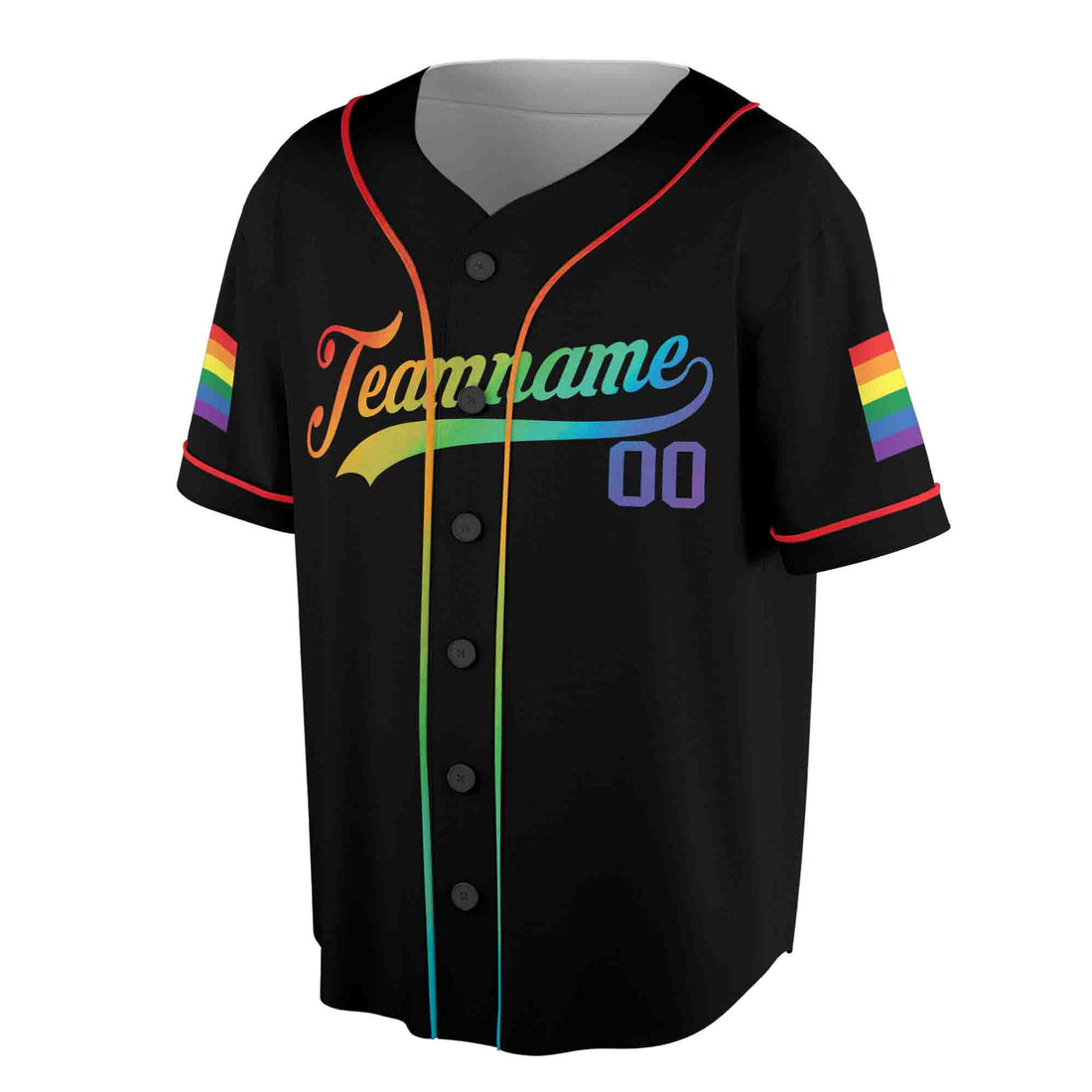Customize Name Number Rainbow Pride LGBT Team Unisex Baseball Jersey S-5XL