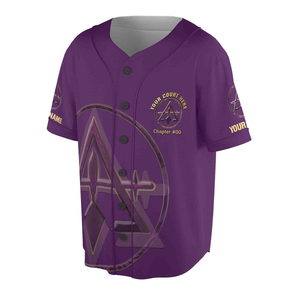 Custom Name Court York Rite Purple Unisex Baseball Jersey S-5XL