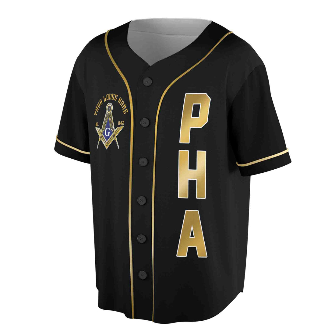 Custom Name Logde Name Number Masonic Lodge, PHA Freemasonry 3D Baseball Jersey Size S-5XL