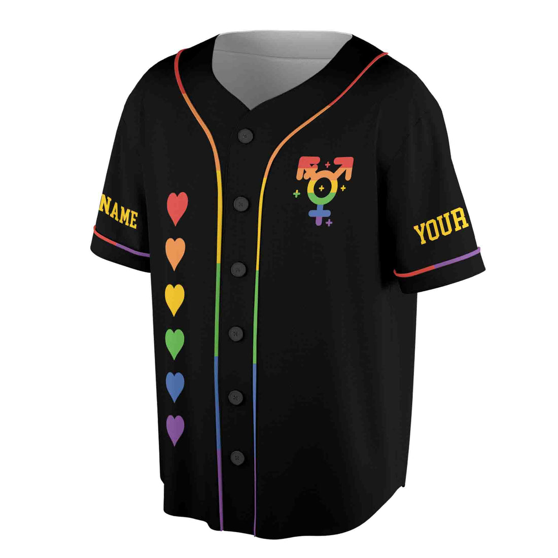 Customize Name Love Peace Pride Rainbow LGBT Pride Month Team Unisex Baseball Jersey S-5XL