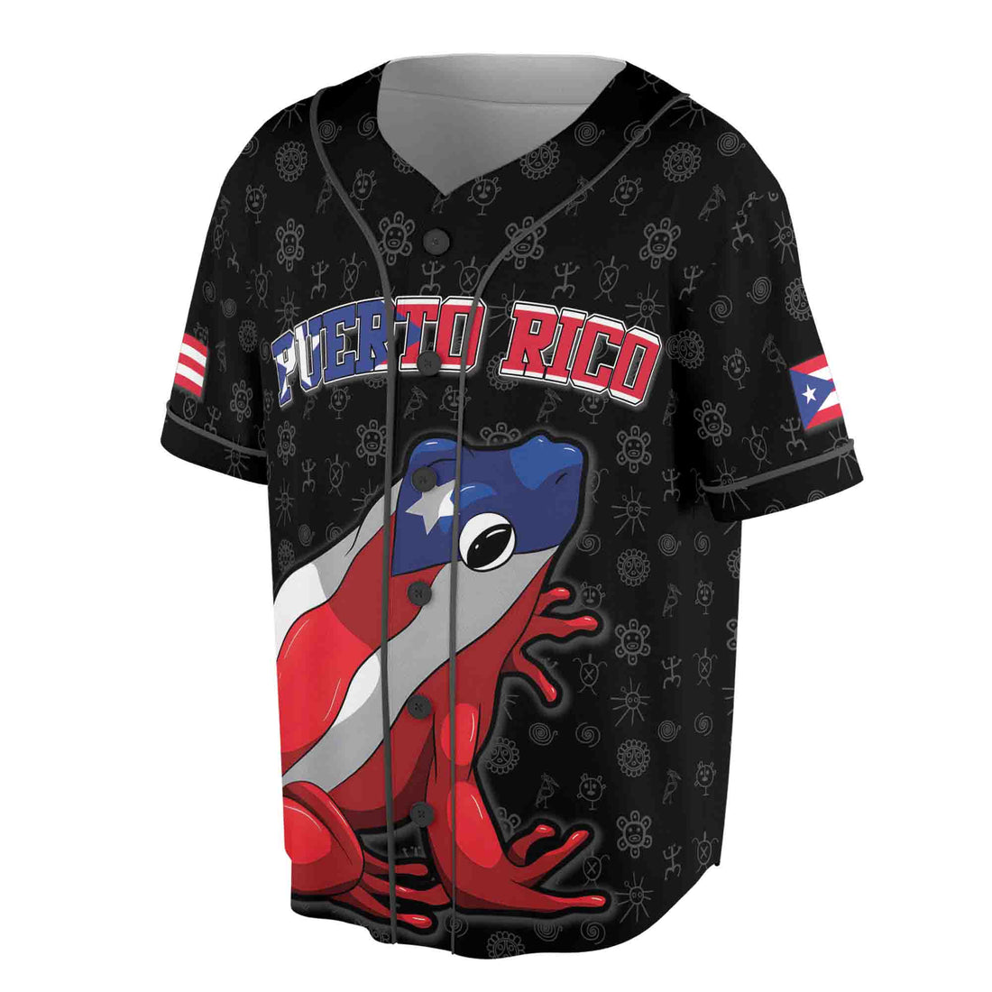 Customize Name Number Puerto Rico Puerto Rican Triabal Frog Flag Baseball Jersey S-5XL